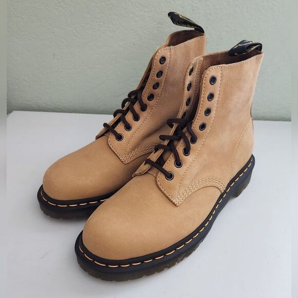 Dr. Martens 1460 Pascal Nubuck Leather Lace Up Boots Tan Leather Boots - Picture 4 of 7